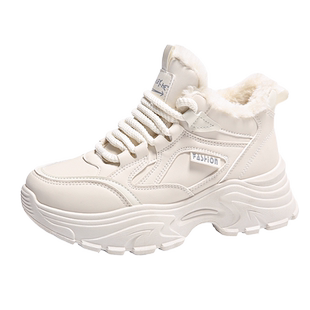 大棉老爹鞋女冬季加绒加厚运动鞋百搭厚底休闲小白鞋防水防滑增高