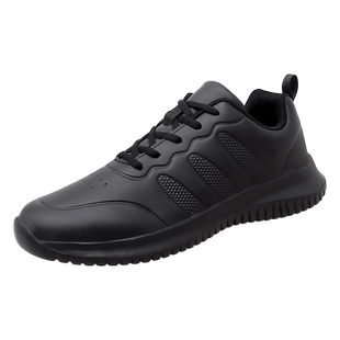 专业厨师鞋男女厨房鞋防水防滑防油餐饮工作鞋黑色单鞋皮面运动鞋