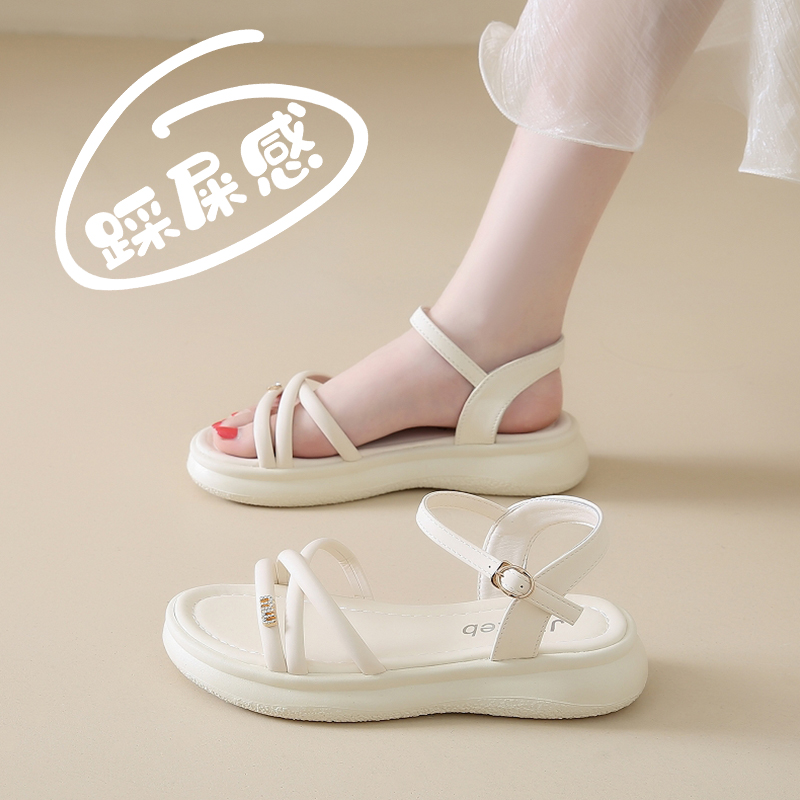 踩屎感超软精致平底凉鞋女