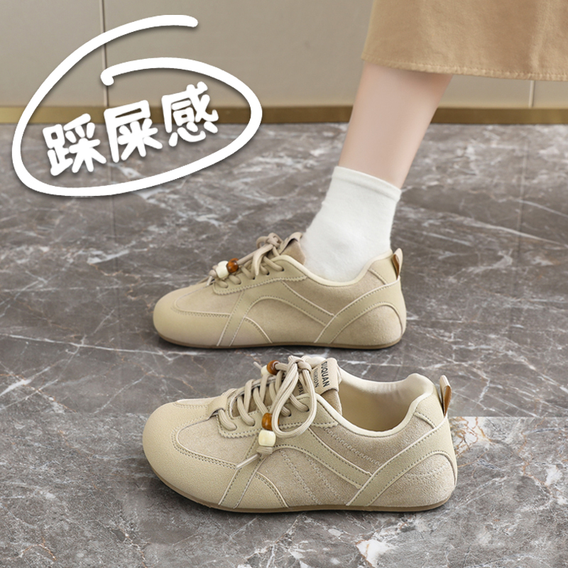复古小众德训鞋女2025新款百搭休闲运动鞋子春秋皮面阿甘鞋不累脚