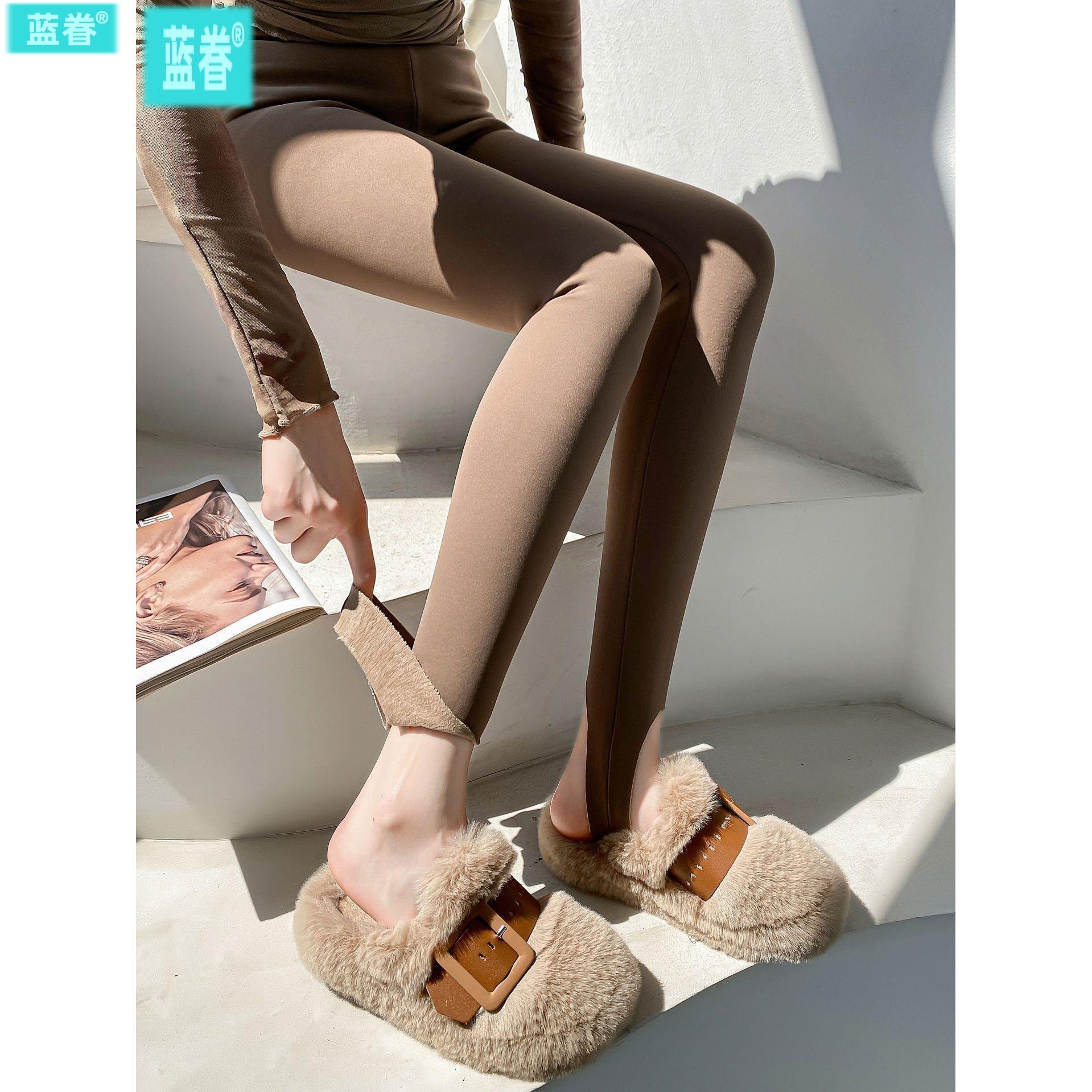 踩脚鲨鱼皮打底裤女外穿长春秋薄款磨毛加绒冬季保暖瘦腿高腰收腹