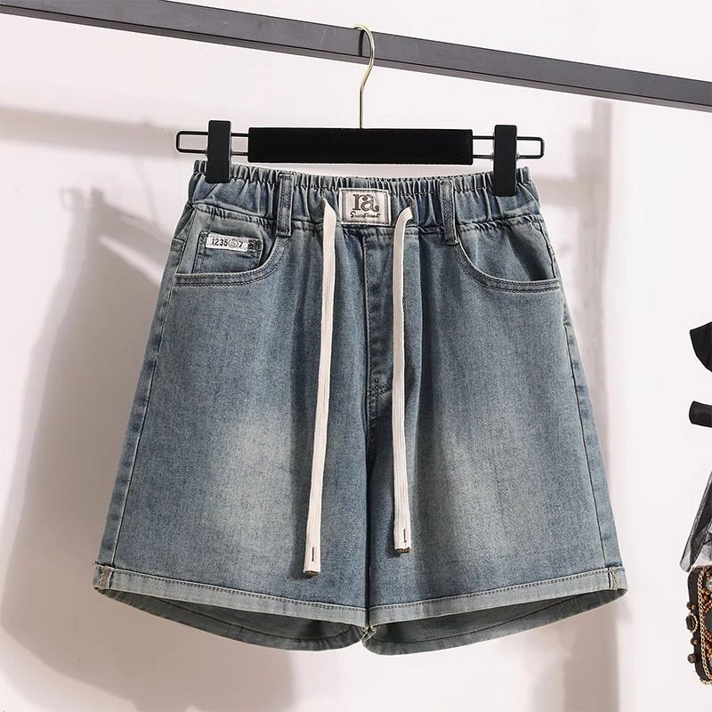 大码牛仔裤短裤女夏季薄款胖mm显瘦遮肚阔腿a字裤子2025新款爆款,女装/女士精品,牛仔裤,淘宝优惠券,粉丝福利购,淘宝优惠卷