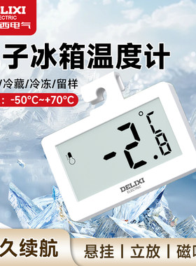 德力西冰箱温度计可挂立可磁吸