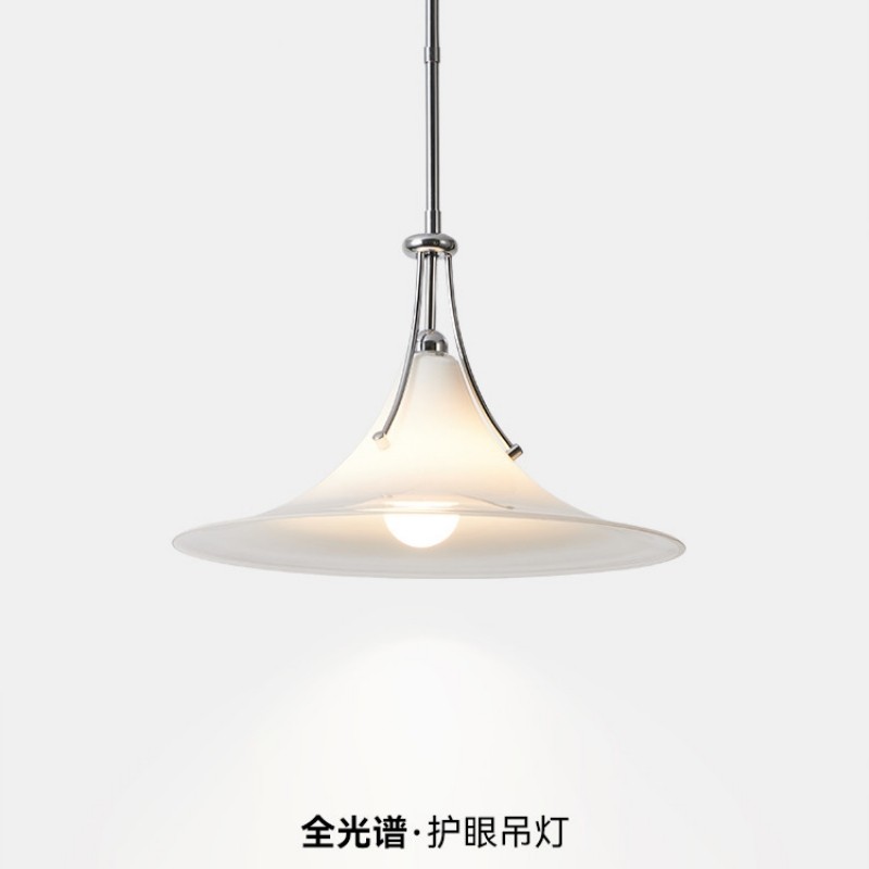 意式极简餐厅吊灯设计师原创高级感玉兰吊灯包豪斯餐桌玻璃吊线灯