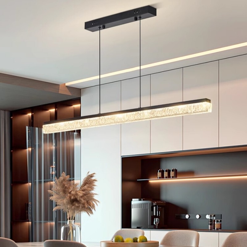 餐厅灯吊灯2025新款意式极简一字长条冰裂纹吧台岛台主吊灯护眼,家装灯饰光源,餐厅吊灯,淘宝优惠券,粉丝福利购,淘宝优惠卷