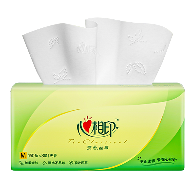 心相印150抽24包3层茶语丝享抽纸
