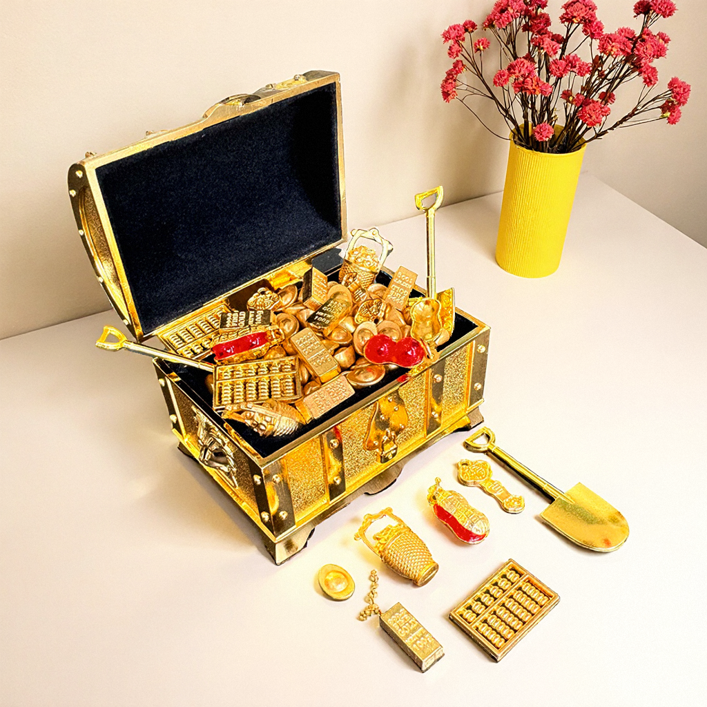 金元宝藏宝箱摆件招财聚财百宝箱