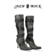 New Rock西班牙潮牌秋冬秀场新款 复古朋克西部辣妹高跟中筒靴