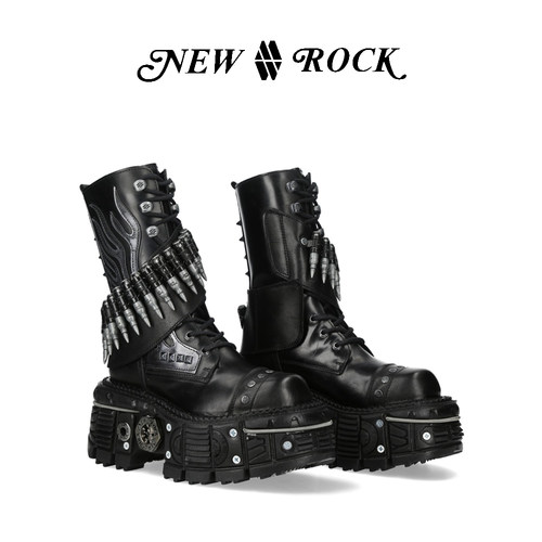 NewRock金属子弹朋克厚底靴
