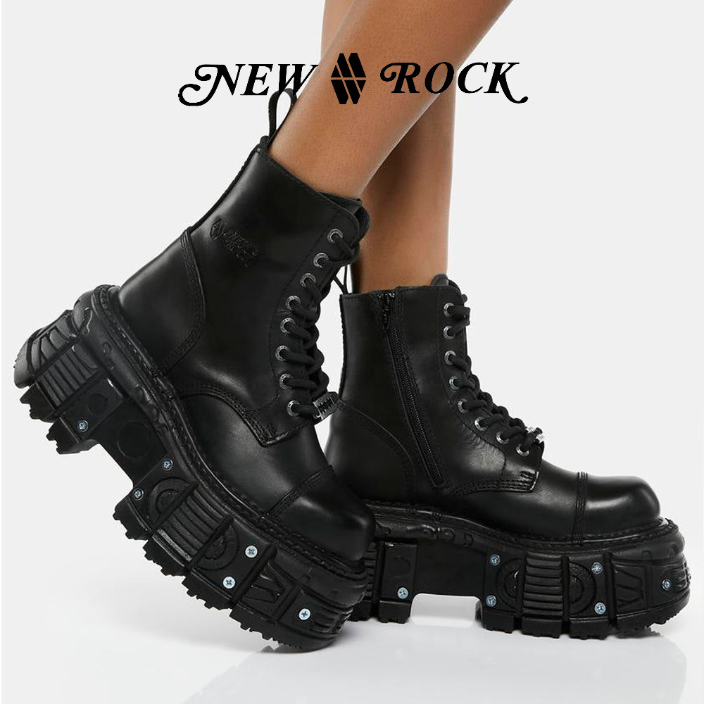 newrock杨丞琳希林娜依高同款西班牙潮牌朋克厚底马丁靴高帮鞋