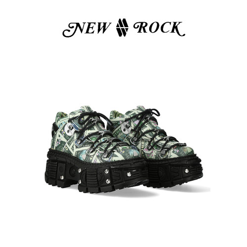 NewRock西班牙潮牌官方正品限定美刀系列金属暗黑朋克坦克厚底鞋