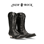 NEWROCK官方正品 西班牙真皮手工定制复古西部尖头牛仔靴男女款