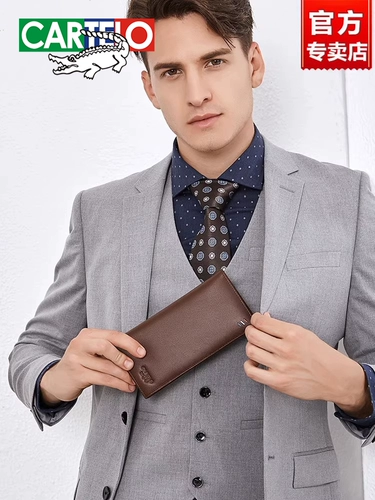 Длинный бумажник для водительских прав, кожаный кошелек, из натуральной кожи, воловья кожа