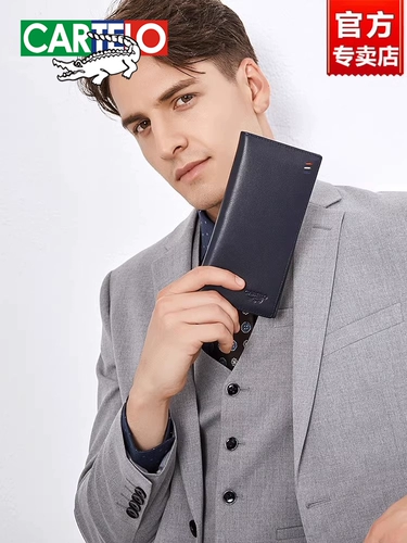 Длинный бумажник для водительских прав, кожаный кошелек, из натуральной кожи, воловья кожа