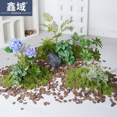 仿真绿植造景室内高端轻奢庭院景观软装假绿植装饰苔藓摆件假花草