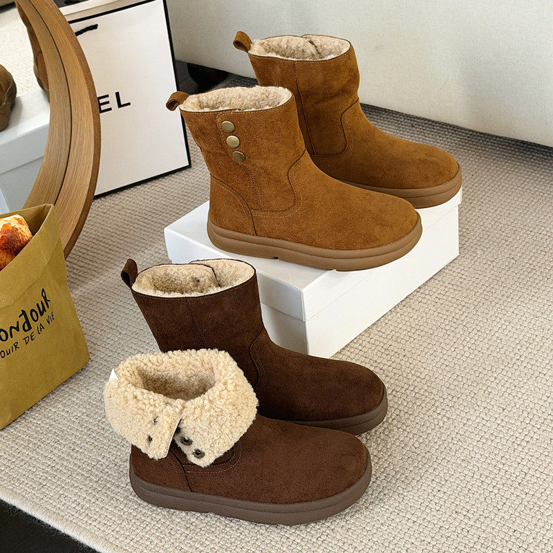 雪地靴女款外穿加绒保暖两穿棉靴2025年冬季新款短筒平底棉鞋1003,女鞋,时尚雪地靴,淘宝优惠券,粉丝福利购,淘宝优惠卷