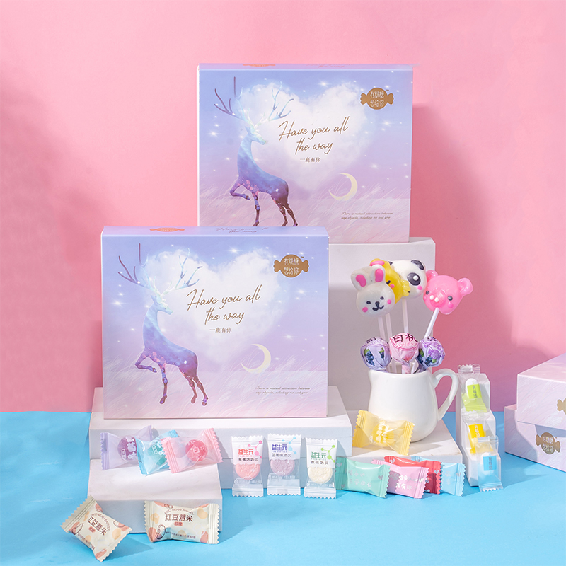 圣诞节糖果礼盒棒棒糖卡通可爱零食高颜值圣诞老人儿童平安夜礼物