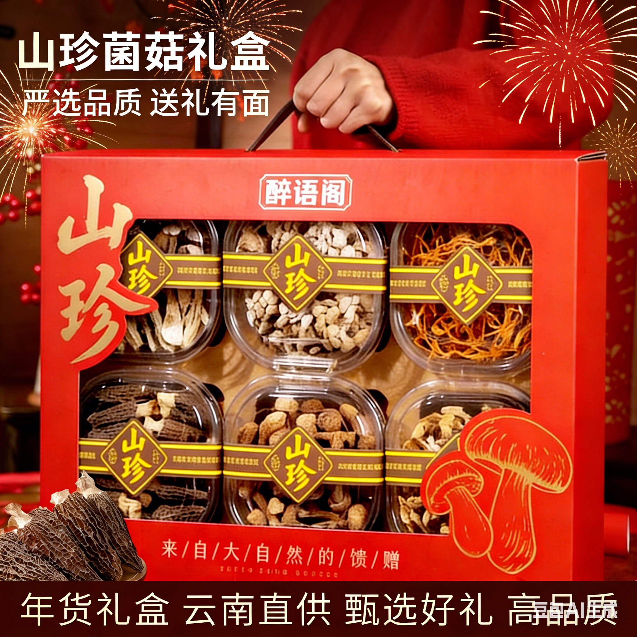 菌菇礼盒云南山珍干货过年礼物走亲戚送长辈年货礼盒煲汤料包食品,粮油调味/速食/干货/烘焙,干货组合/料包/汤包/干货礼盒,淘宝优惠券,粉丝福利购,淘宝优惠卷