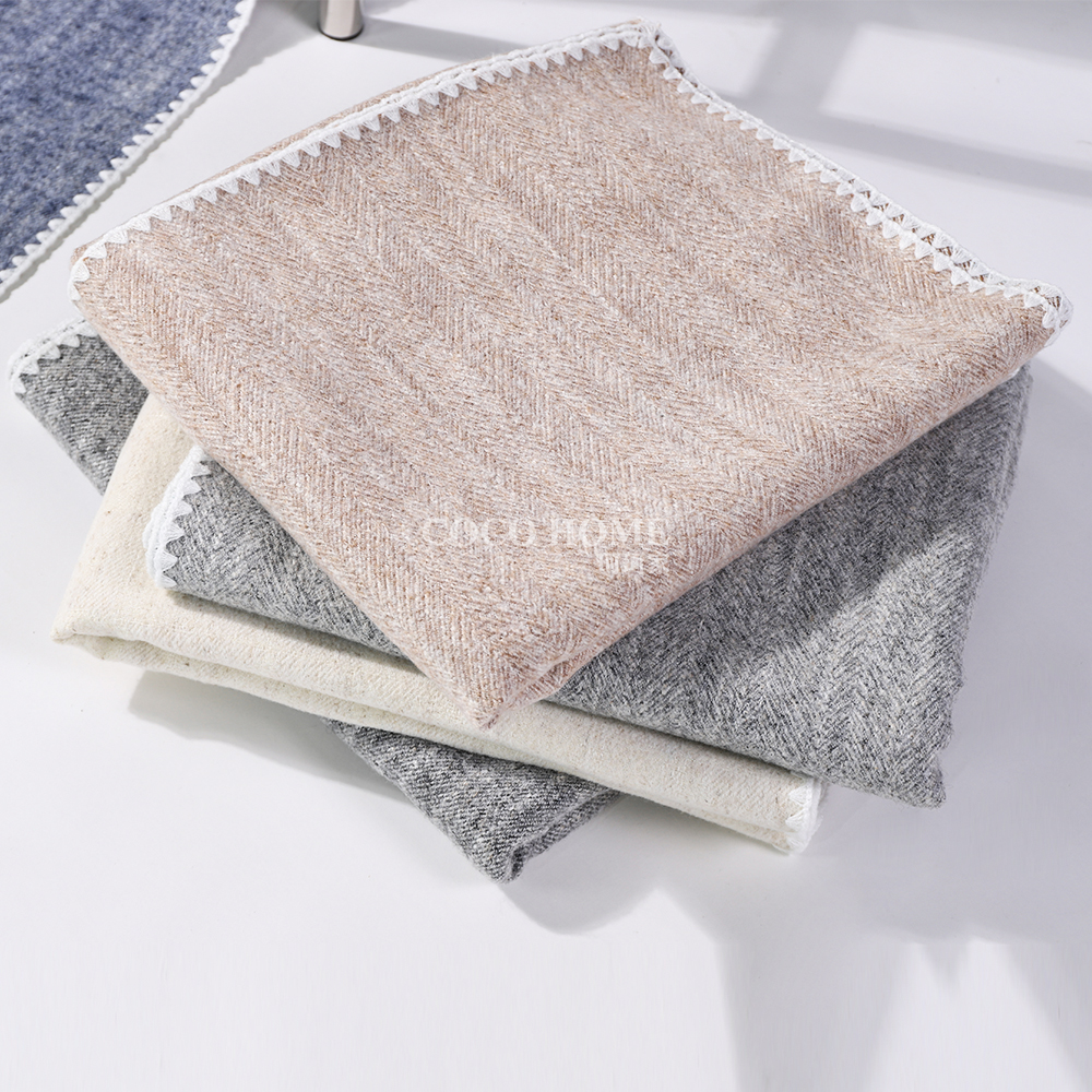 现代简约提花样板房床旗床尾毯