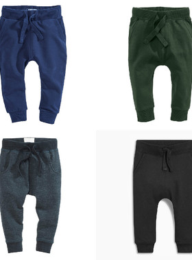 25年春秋毛圈男童长裤花灰色休闲裤子1-10岁儿童纯棉花蓝色卫裤