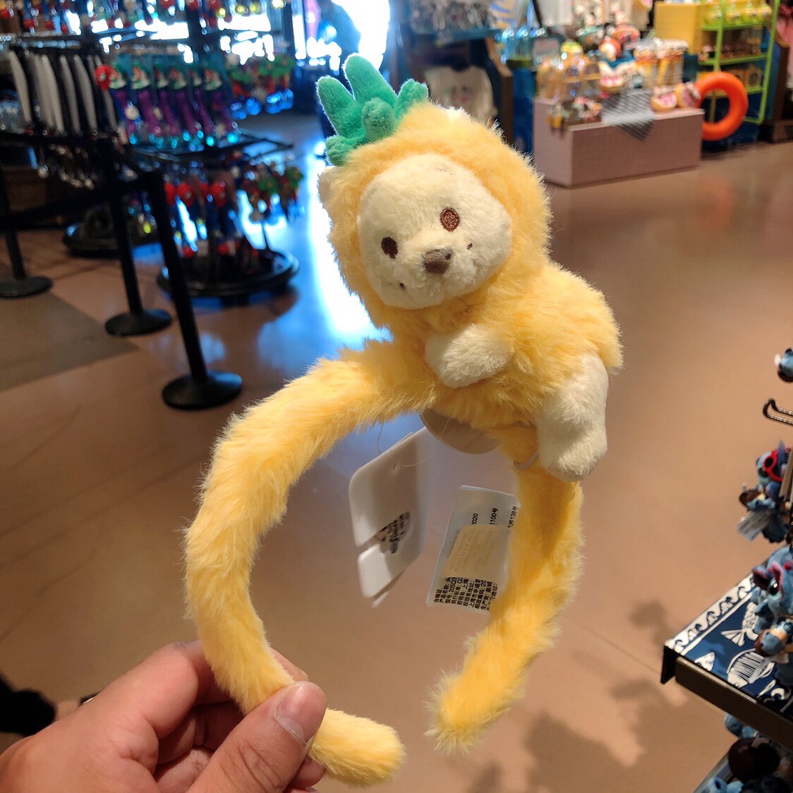 上海迪士尼乐园国内代购菠萝头维尼发箍毛绒头箍拍照装饰品