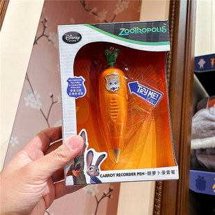 上海迪士尼国内代购疯狂动物城朱迪胡萝卜录音圆珠笔发声笔礼物