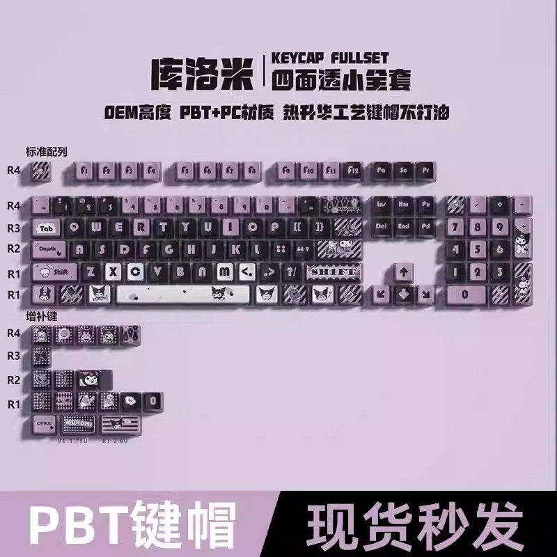 库洛米四面透键帽PBT五面热升华图片