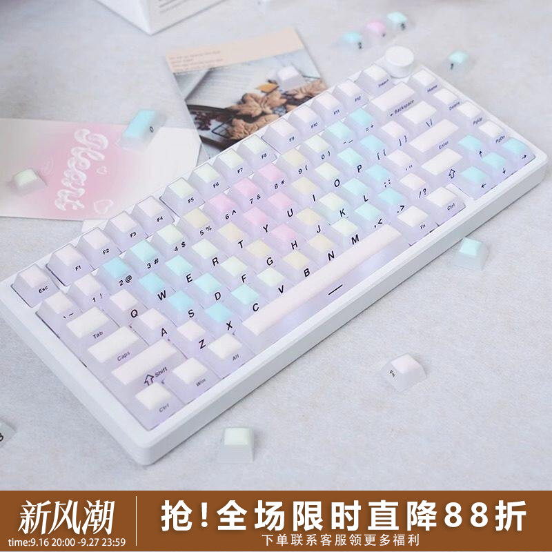 欧希德彩虹软糖硅胶四面透光键帽图片