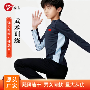 春秋新款运动速干武术上衣训练长袖吸湿排汗专业太极练功服武馆