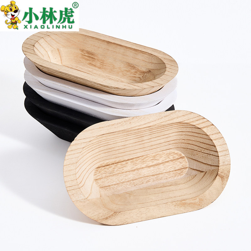 复古乡村木质椭圆装饰烛台碗图片