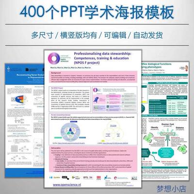 学术会议poster海报壁报墙报PPT模板 400个          (秒发货)