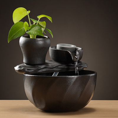 招财开业礼物桌面水循环流水摆件