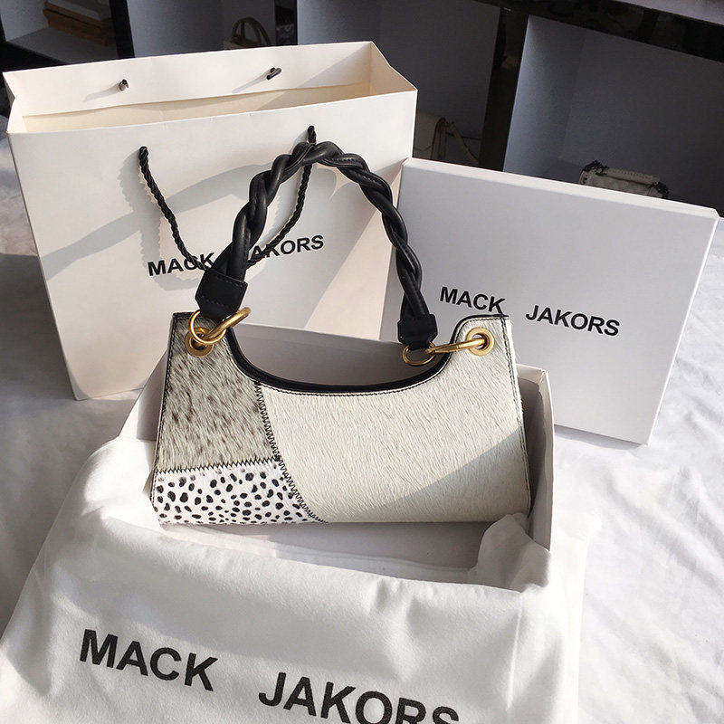 香港MackJakors马毛腋下包单肩包撞色女包2021新款潮时尚百搭