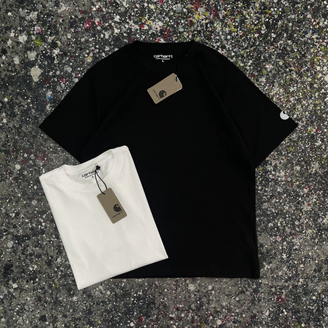 carhartt wip 卡哈特工装潮牌手臂经典logo印花情侣款短袖t恤