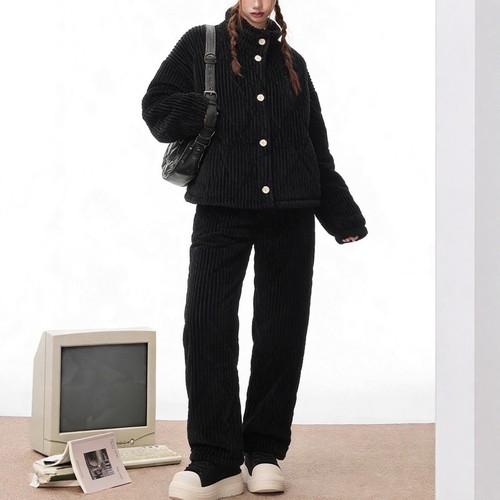 冬季三层夹棉加绒可外穿家居服