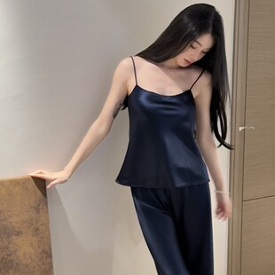 〈鎏光谧境〉气质老钱风极简吊带醋酸家居服套装 SLEEP Lu正品