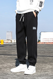 2023秋冬季新款加绒卫裤男宽松运动九分裤XZ712-5-2221加绒-P50，男装休闲裤，星座1112-5（原712-5）