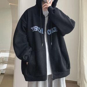 网络图开衫卫衣男宽松连帽外套学生美式复古拉链-712-5-W109-P45图片