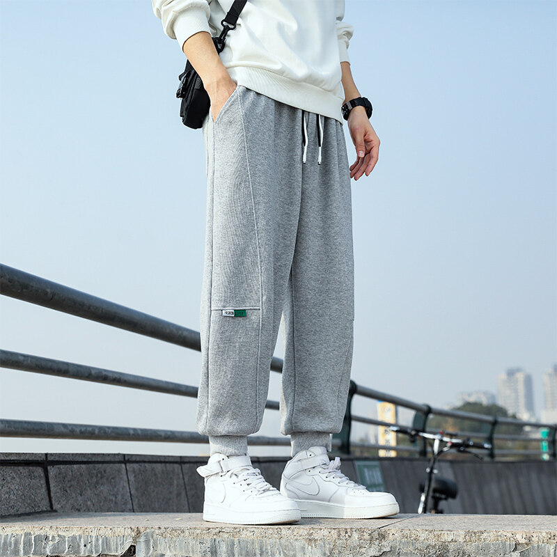 春秋季新款男士卫裤青少年宽松大码运动九分裤XZ712-5-2293-P40图片