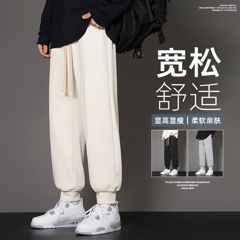 2023春季新款新氧棉休闲长裤男港风宽松束脚卫裤XZ712-5-X210-P40,男装休闲裤,星座1112-5（原712-5）