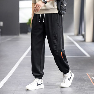 2023春秋新款卫裤男宽松运动裤青少年时尚束脚裤XZ712-5-2280-P50,灰绿色风衣怎么搭配衣服图片