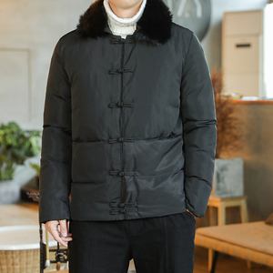 中式复古棉衣男宽松大码唐装毛领立领盘扣棉服XZ712-5-M99-P135图片
