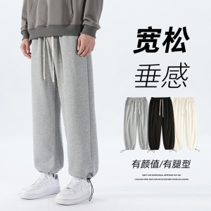 运动长裤男宽松小脚卫裤抽绳休闲束脚裤XZ712-5-X212-P40 加绒P50图片