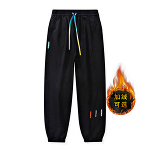2023冬季新款男士加绒休闲卫裤青少年宽松运动裤XZ712-5-G63-P55图片