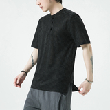 新中式夏季风冰丝提花短袖T恤青年半袖体恤XZ712-5-TX99-P50，男装T恤，星座1112-5（原712-5）