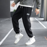 秋冬季新款加绒卫裤男宽松运动九分裤XZ712-5-2221加绒-P50，男装休闲裤，星座1112-5（原712-5）