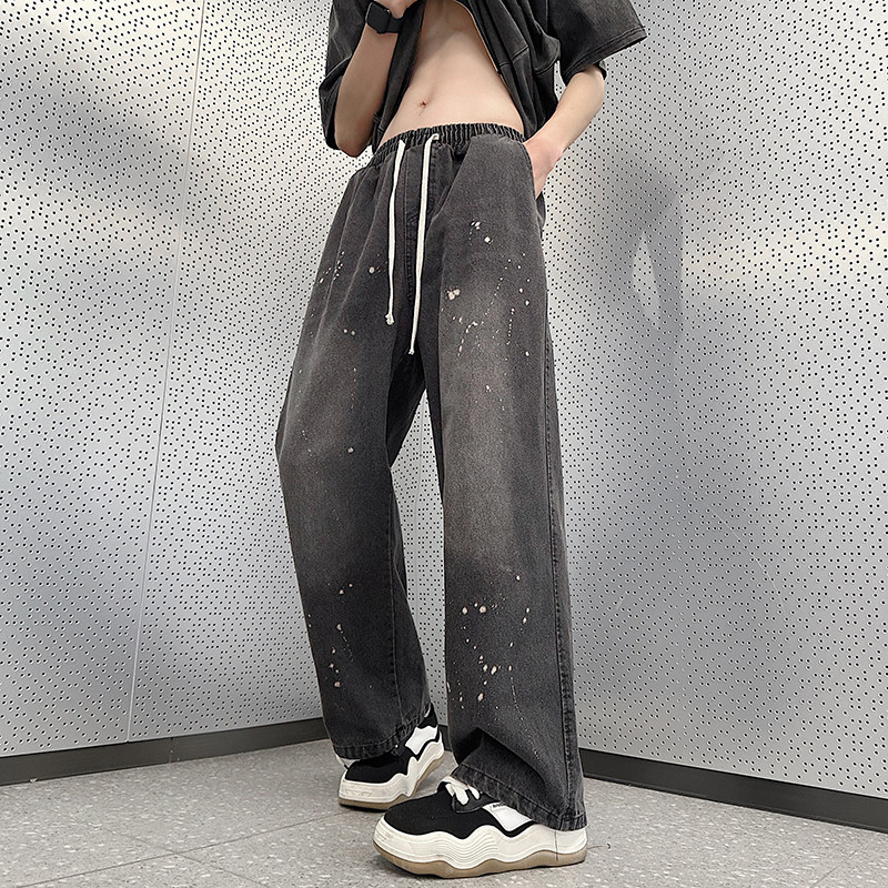 牛仔裤男高街v潮牌痞帅长裤夏季复古休闲直筒裤XZ712-5-6022-P55图片