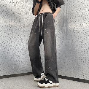 牛仔裤男高街v潮牌痞帅长裤夏季复古休闲直筒裤XZ712-5-6022-P55图片