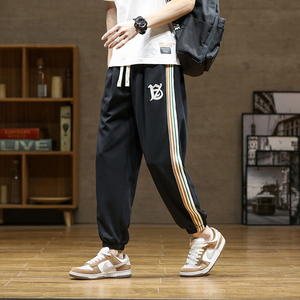 2023年新款春夏季男士针织大码束脚九分裤运动裤XZ712-5-K603-P50图片