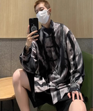 新中式男装水墨扎染衬衫长袖盘扣风唐装外套712-5-0101-P38，男装衬衫，星座1112-5（原712-5）